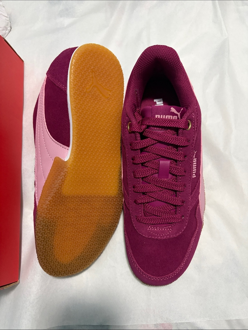 Puma Women's Suede Sneakers in Berry Magenta